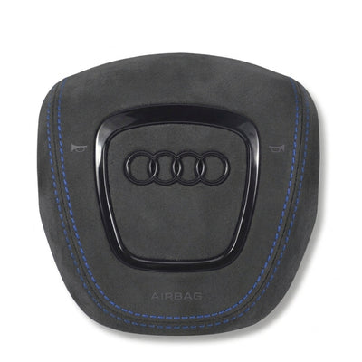 Cache Airbag Audi B7 Cuir Alcantara Surpiqure - vue arrière 2 - Becquet Voiture