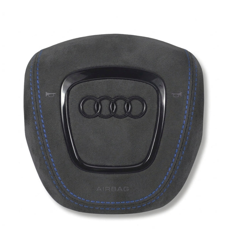 Cache Airbag Audi B7 Cuir Alcantara Surpiqure - vue arrière 2 - Becquet Voiture