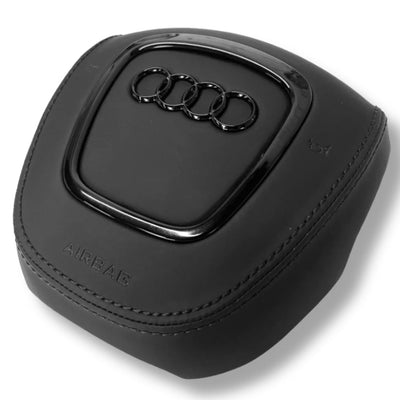 Cache Airbag Audi B7 Cuir Alcantara Surpiqure - vue arrière - Becquet Voiture