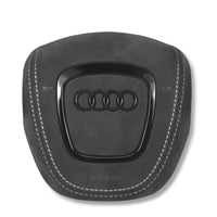 Cache Airbag Audi B7 Cuir Alcantara Surpiqure - vue de face 2 - Becquet Voiture