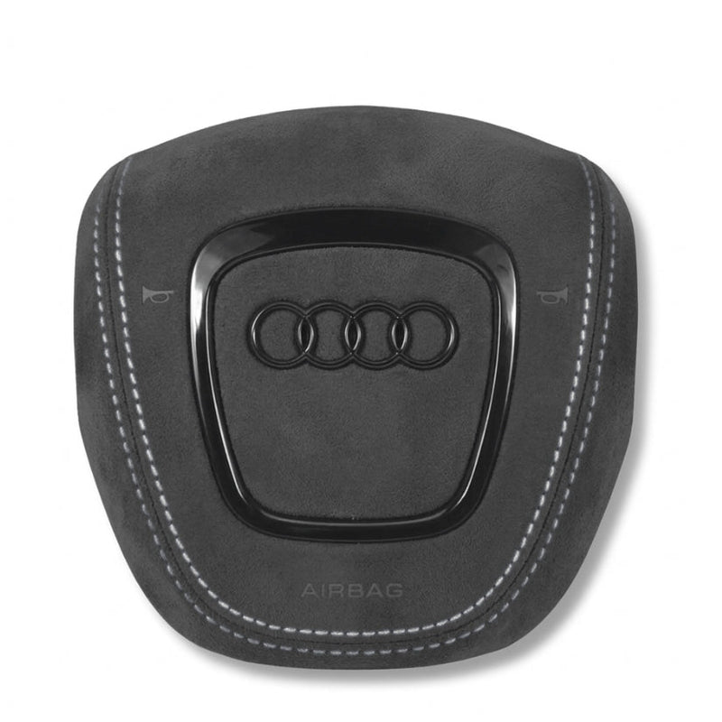 Cache Airbag Audi B7 Cuir Alcantara Surpiqure - vue de face 2 - Becquet Voiture