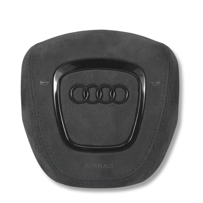 Cache Airbag Audi B7 Cuir Alcantara Surpiqure - vue de profil 2 - Becquet Voiture