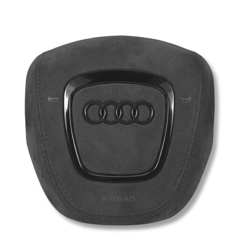 Cache Airbag Audi B7 Cuir Alcantara Surpiqure - vue de profil 2 - Becquet Voiture