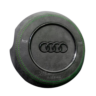Cache Airbag Audi B8 Cuir Alcantara Avant 2017 - détail du montage - Becquet Voiture