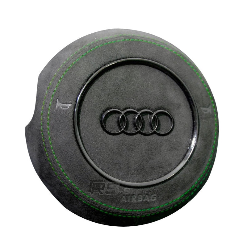 Cache Airbag Audi B8 Cuir Alcantara Avant 2017 - détail du montage - Becquet Voiture