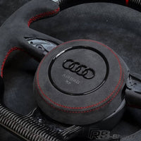 Cache Airbag Audi B8 Cuir Alcantara Avant 2017 - en situation - Becquet Voiture