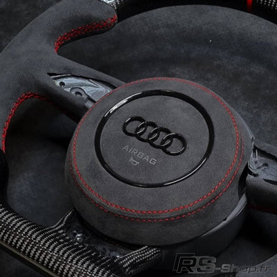 Cache Airbag Audi B8 Cuir Alcantara Avant 2017 - en situation - Becquet Voiture