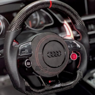 Cache Airbag Audi B8 Cuir Alcantara Avant 2017 - installé sur véhicule 2 - Becquet Voiture