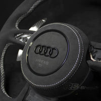 Cache Airbag Audi B8 Cuir Alcantara Avant 2017 - vue arrière 2 - Becquet Voiture