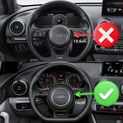 Cache Airbag Audi B8 Cuir Alcantara Avant 2017 - vue de dessus 2 - Becquet Voiture