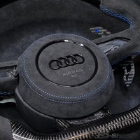 Cache Airbag Audi B8 Cuir Alcantara Avant 2017 - vue de face 2 - Becquet Voiture