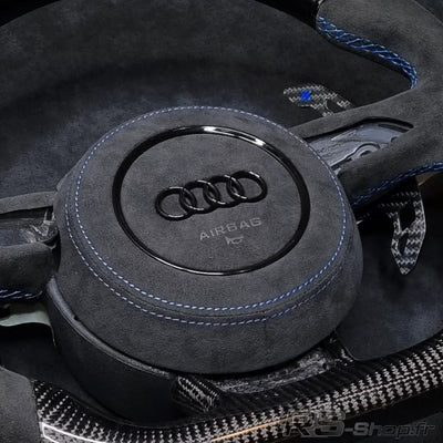 Cache Airbag Audi B8 Cuir Alcantara Avant 2017 - vue de face 2 - Becquet Voiture