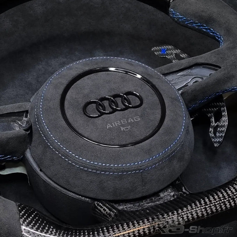Cache Airbag Audi B8 Cuir Alcantara Avant 2017 - vue de face 2 - Becquet Voiture