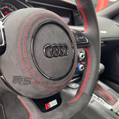 Cache Airbag Audi B8 Cuir Alcantara Avant 2017 - vue de profil - Becquet Voiture