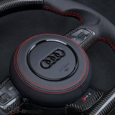 Cache Airbag Audi B8 Cuir Alcantara Avant 2017 - vue de trois-quarts 2 - Becquet Voiture
