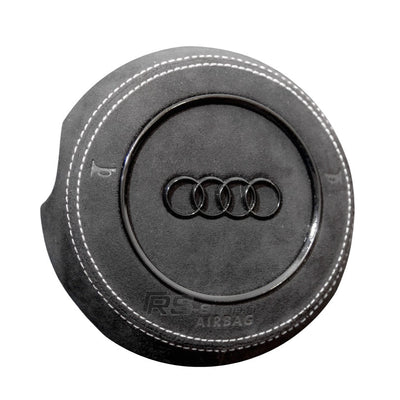Cache Airbag Audi B8 Cuir Alcantara Avant 2017 - vue de trois-quarts - Becquet Voiture