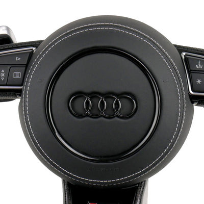 Cache Airbag Audi B8 Cuir Alcantara Avant 2017 - vue rapprochée - Becquet Voiture