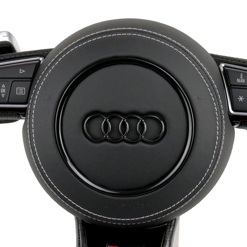 Cache Airbag Audi B8 Cuir Alcantara Avant 2017 - vue rapprochée - Becquet Voiture