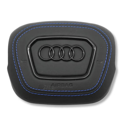 Cache Airbag Audi B9.5 Cuir Alcantara Coutures - détail du montage - Becquet Voiture