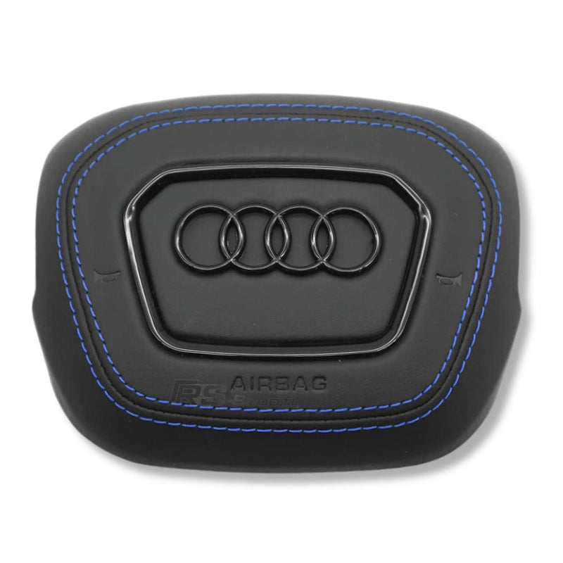 Cache Airbag Audi B9.5 Cuir Alcantara Coutures - détail du montage - Becquet Voiture