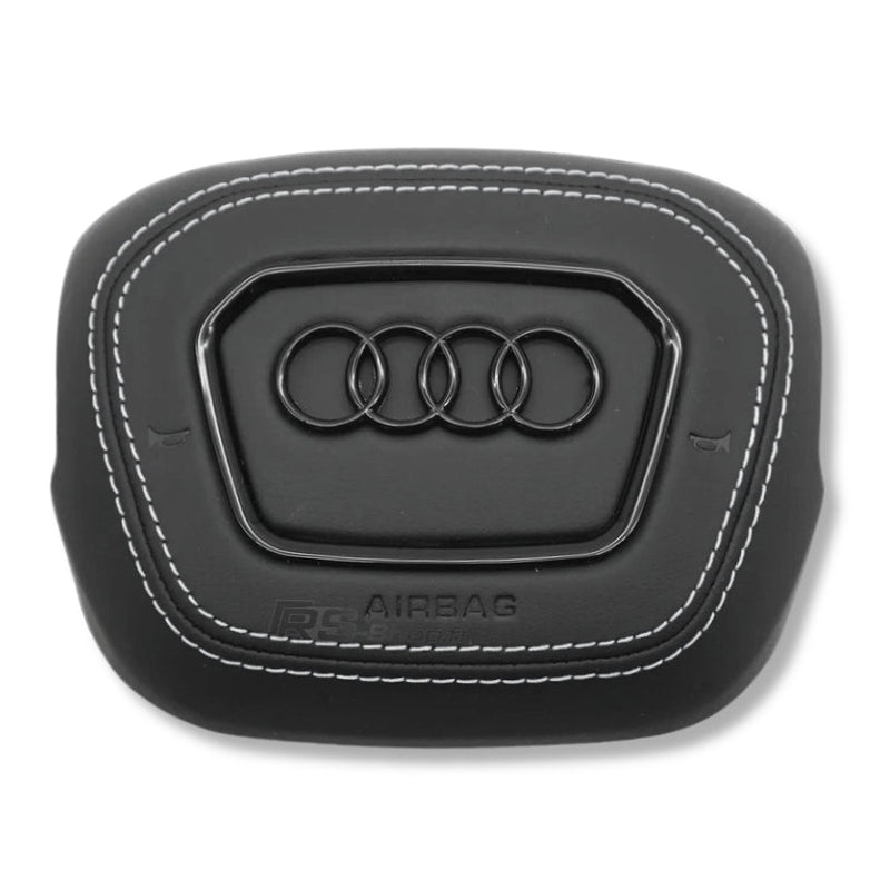 Cache Airbag Audi B9.5 Cuir Alcantara Coutures - installé sur véhicule - Becquet Voiture