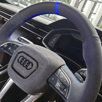 Cache Airbag Audi B9.5 Cuir Alcantara Coutures - vue arrière - Becquet Voiture
