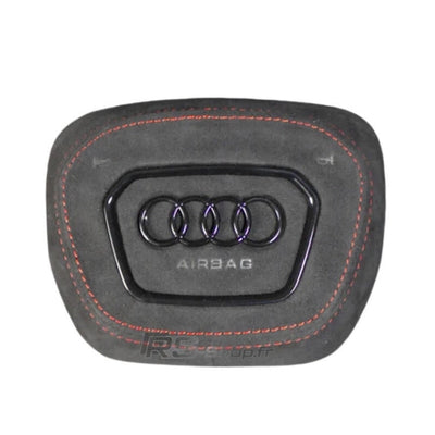 Cache Airbag Audi B9.5 Cuir Alcantara Coutures - vue de dessus - Becquet Voiture