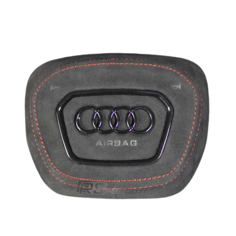 Cache Airbag Audi B9.5 Cuir Alcantara Coutures - vue de dessus - Becquet Voiture
