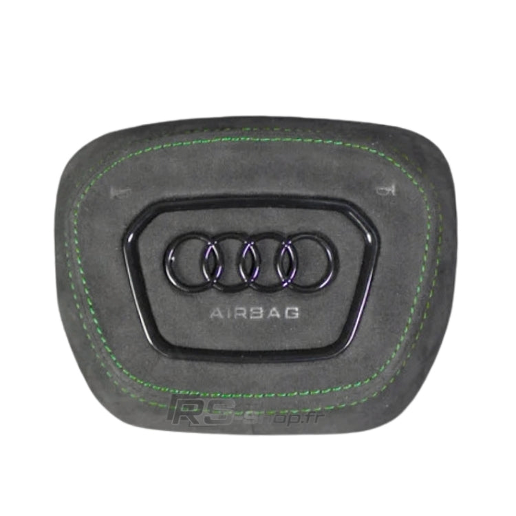 Cache Airbag Audi B9.5 Cuir Alcantara Coutures - vue de face 2 - Becquet Voiture