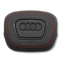 Cache Airbag Audi B9.5 Cuir Alcantara Coutures - vue de face - Becquet Voiture