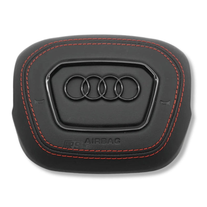 Cache Airbag Audi B9.5 Cuir Alcantara Coutures - vue de face - Becquet Voiture