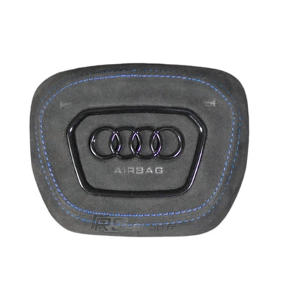Cache Airbag Audi B9.5 Cuir Alcantara Coutures - vue de profil 2 - Becquet Voiture