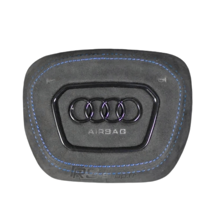 Cache Airbag Audi B9.5 Cuir Alcantara Coutures - vue de profil 2 - Becquet Voiture
