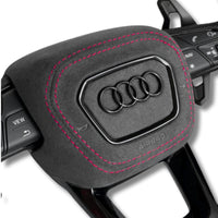 Cache Airbag Audi B9.5 Cuir Alcantara Coutures - vue de trois-quarts - Becquet Voiture