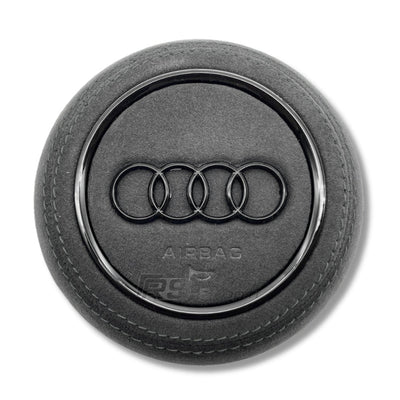 Cache Airbag Audi B9 Cuir Alcantara 13.5cm - détail du montage - Becquet Voiture