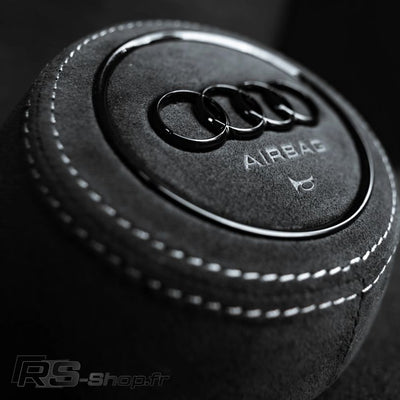Cache Airbag Audi B9 Cuir Alcantara 13.5cm - installé sur véhicule 2 - Becquet Voiture