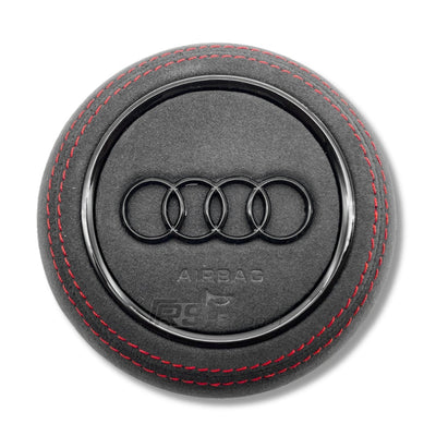 Cache Airbag Audi B9 Cuir Alcantara 13.5cm - vue de dessus - Becquet Voiture
