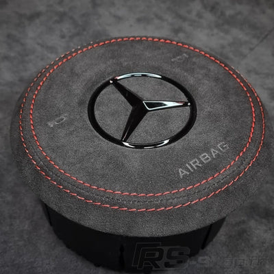 Cache Airbag Volant Mercedes W205 Cuir Alcantara - vue arrière 2 - Becquet Voiture