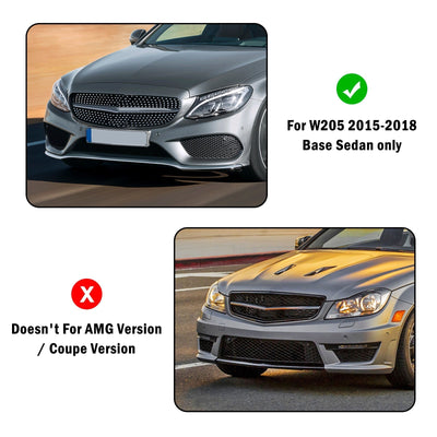 Cache Antibrouillard Avant Mercedes Classe C W205 2015-2018 - vue rapprochée - Becquet Voiture