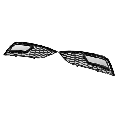 Cache Antibrouillard Nid D'abeille Noir Pare-chocs Audi A4 B8.5 2013-2015 - en situation - Becquet Voiture