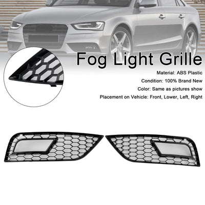 Cache Antibrouillard Nid D'abeille Noir Pare-chocs Audi A4 B8.5 2013-2015 - vue de profil - Becquet Voiture