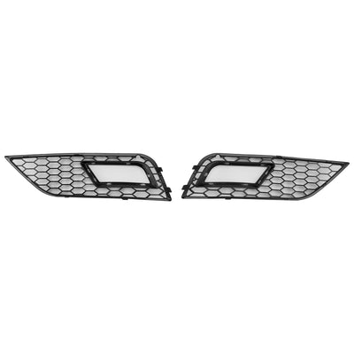 Cache Antibrouillard Nid D'abeille Noir Pare-chocs Audi A4 B8.5 2013-2015 - vue de trois-quarts - Becquet Voiture