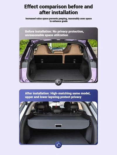 Cache-Bagages Rétractable Noir Honda Pilot 2016-2022 - vue arrière - Becquet Voiture