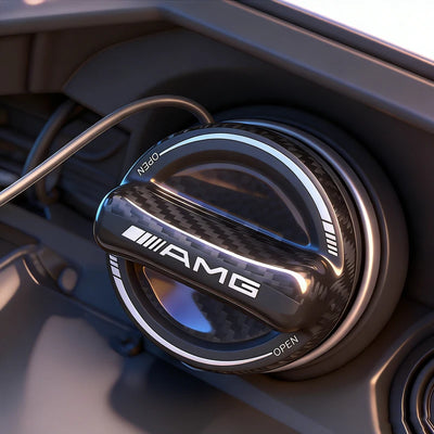 Cache de Bouchon de Réservoir Carbone Mercedes AMG - installé sur véhicule - Becquet Voiture