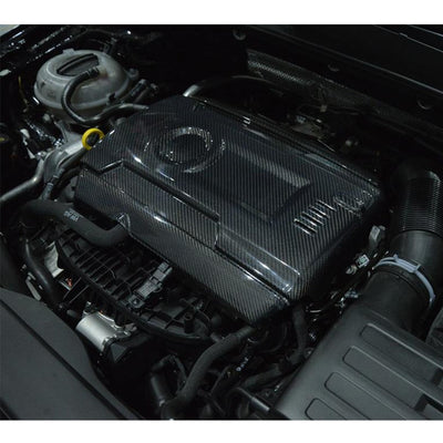 Cache Moteur Fibre Carbone VW Golf 7 GTI - vue de face - Becquet Voiture