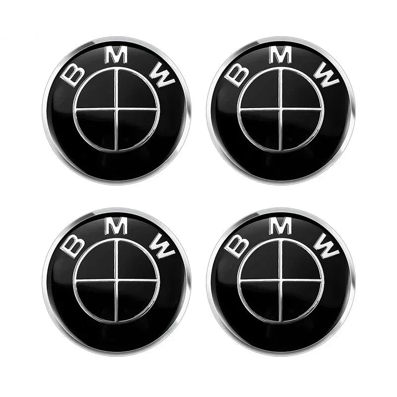 Cache Moyeu Jante BMW 56mm 68mm Noir - vue de face - Becquet Voiture