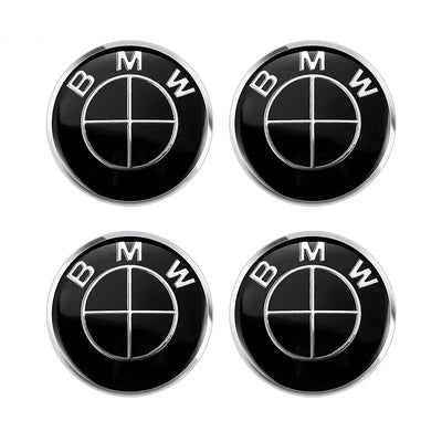 Cache Moyeu Jante BMW 56mm 68mm Noir - vue de face - Becquet Voiture