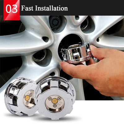 Cache Moyeu LED Audi Lumineux 60mm 69mm Kit 4 Pièces - vue de profil - Becquet Voiture