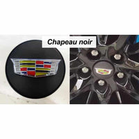 Cache Moyeu LED Cadillac 67mm ABS Pack 4 Lumineux - installé sur véhicule - Becquet Voiture
