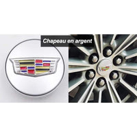 Cache Moyeu LED Cadillac 67mm ABS Pack 4 Lumineux - packshot studio - Becquet Voiture